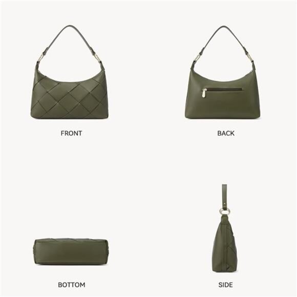 Woven Purses for Women Vegan Leather Hobo Bag Shoulder Handbags - Picture 6 of 6